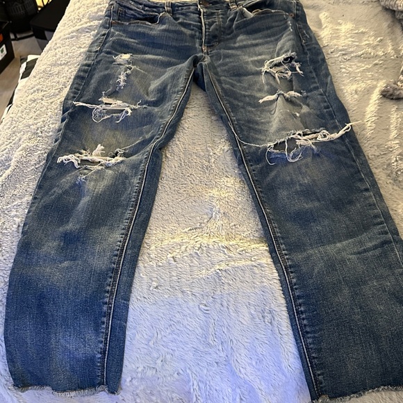 American Eagle Outfitters Denim - American Eagle Outfitters Blue Distressed Boyfriend Jeans